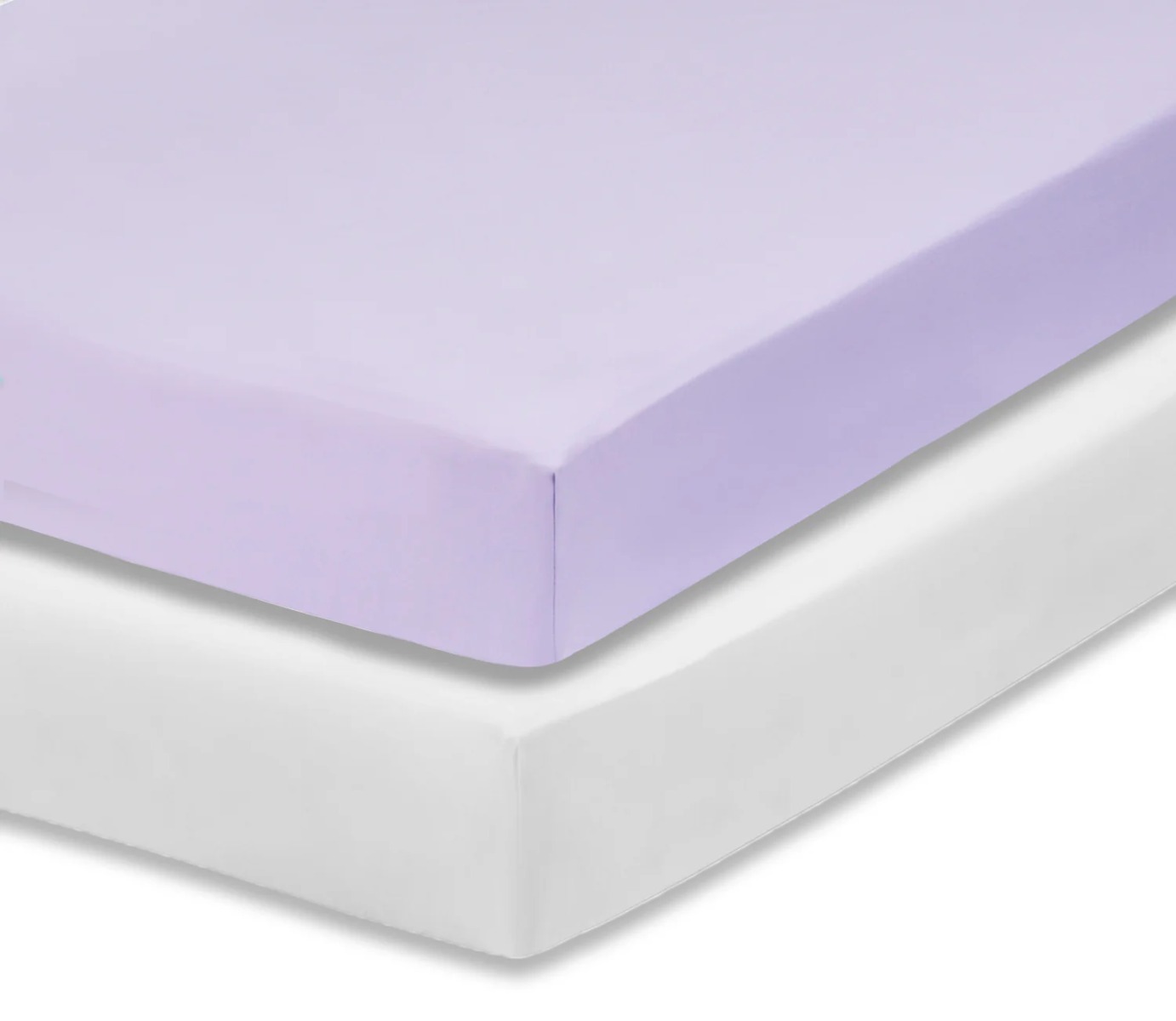 White & Lavender Fitted Crib SHEETS - 2-Pack