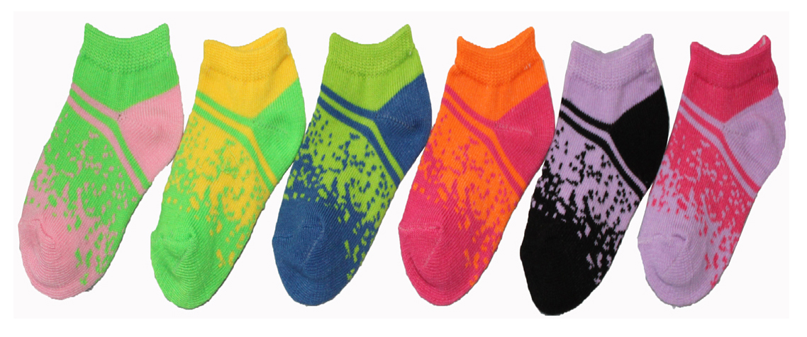 Boy's & Girl's Low Cut Novelty Socks - Two-Tone SPORT Print - 3-Pair Packs - Size 6-8