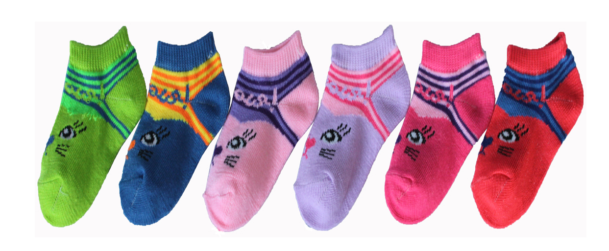 Boy's & Girl's Low Cut Novelty SOCKS - Cat Face Print - 3-Pair Packs - Size 6-8
