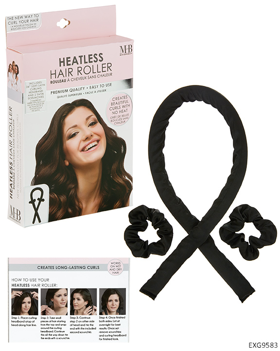 MHB (Must Have BEAUTY) Premium Heatless Hair Roller Set - Black