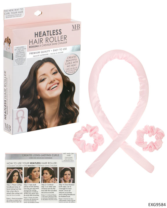 MHB (Must Have BEAUTY) Premium Heatless Hair Roller Set - Light Pink