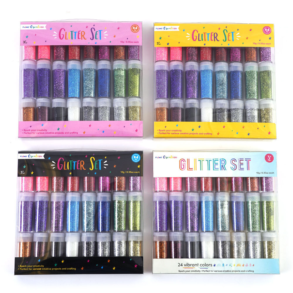 Colorful GLITTER Shaker Sets - 24-Pack