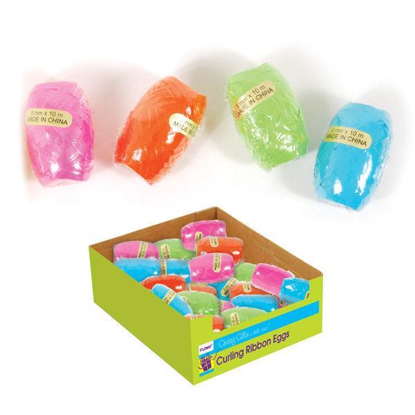 Easter Curling Ribbon EGGS w/ Display - Assorted Colors