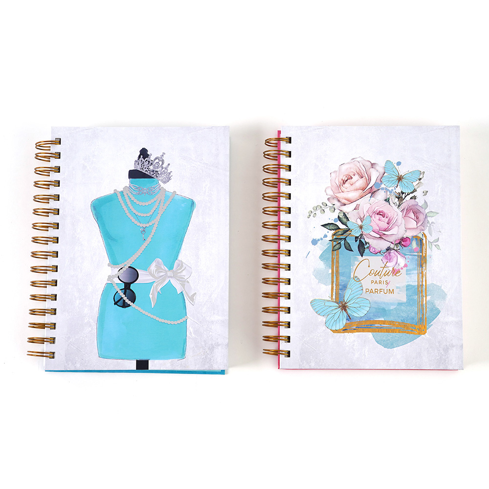 160-Sheet Printed JUMBO Spiral Embroidered Journals w/ Royal Queen & Floral Print