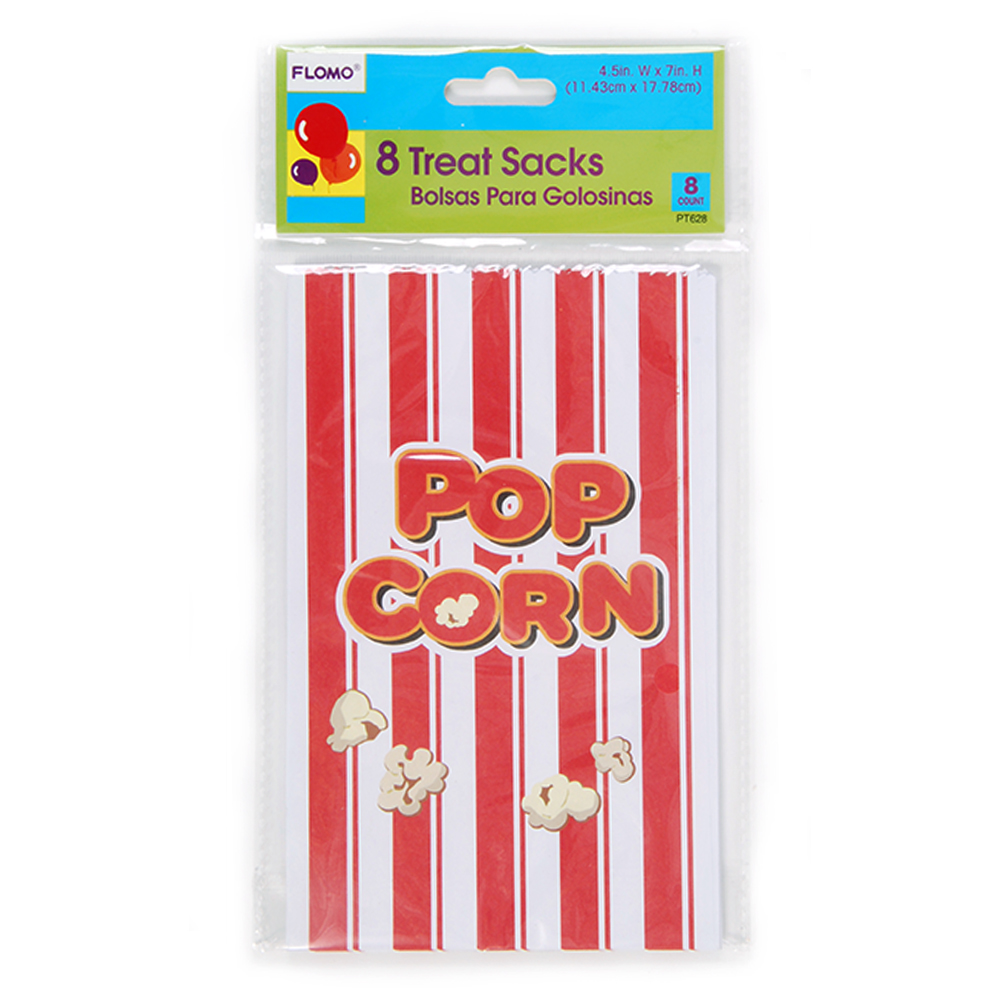 Disposable POPCORN Treat Bags - 8-Pack