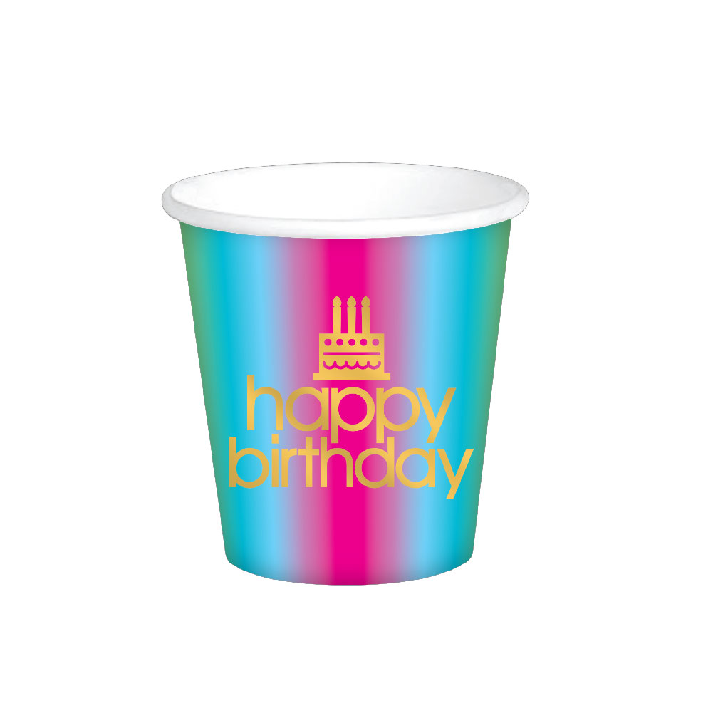 9 ounce Paper Cup RAINBOW w/ Hot Stamp - 6-Packs