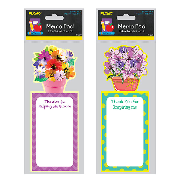 80-Sheet Printed Classroom Memo Notepads w/ MAGNET - Teacher Appreciation
