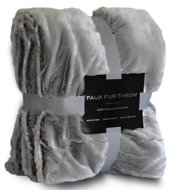 ''235 GSM SherpA FAux Fur ReversABle Throw - 50'''' X 60''''''