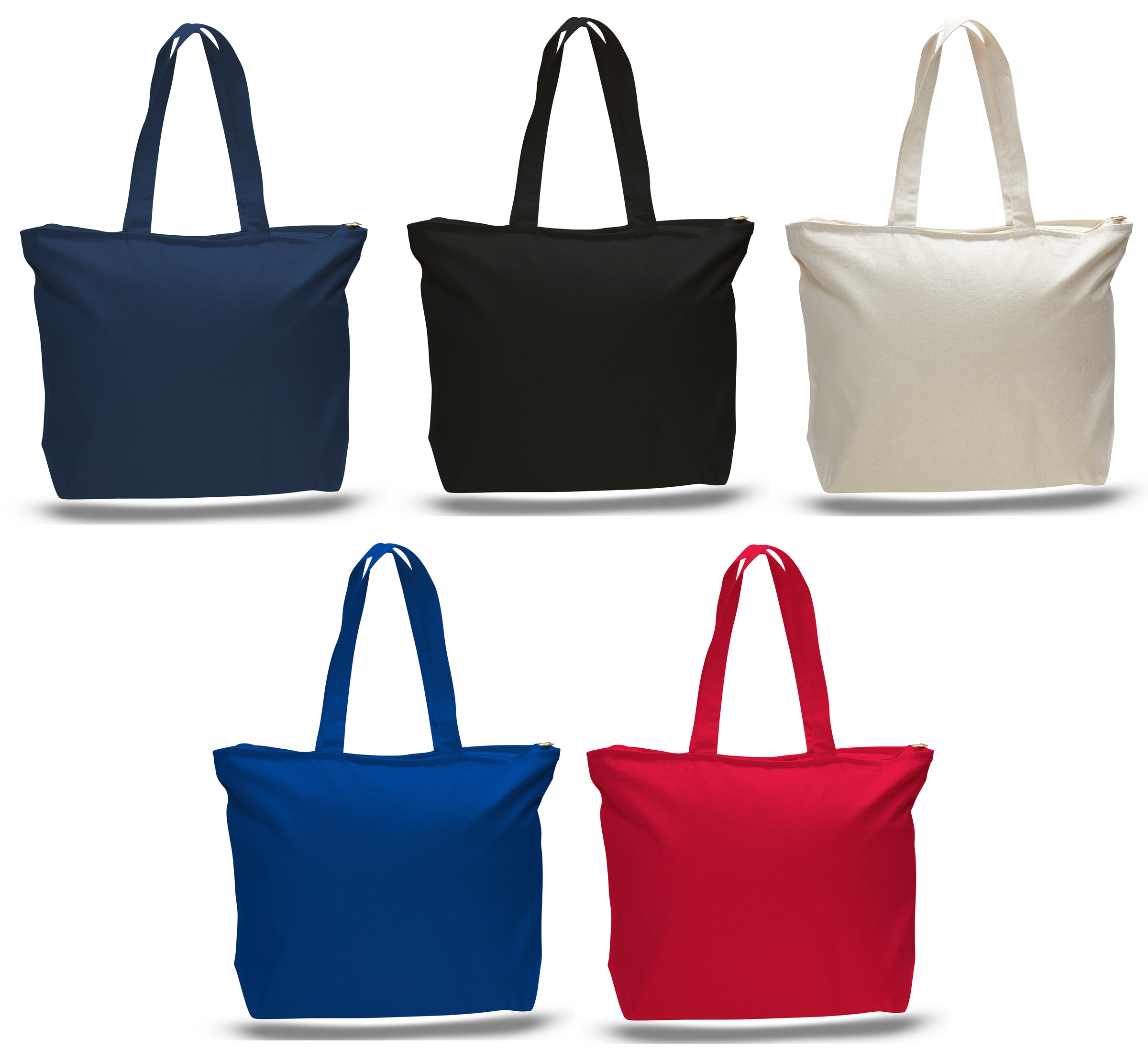 12 oz Canvas TOTE BAGs w/ Zipper