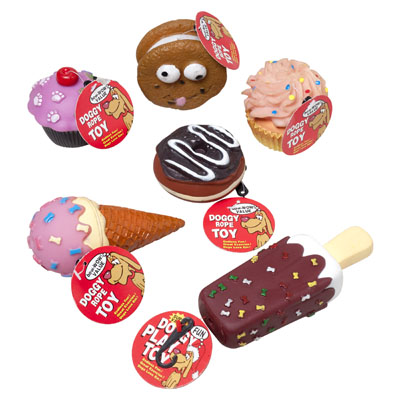 Dog Toy Vinyl With Squeaker6 Asst Food DESSERTS In Pdqhang Tag #s201211