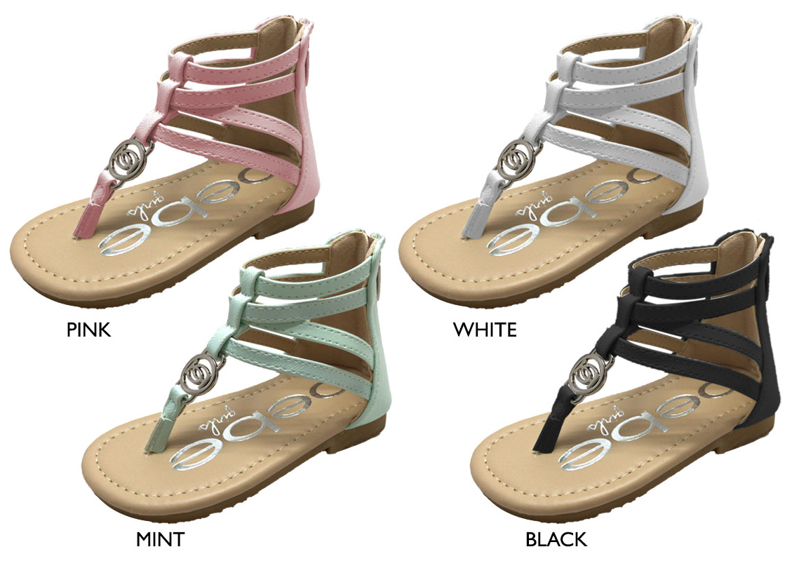 Toddler Girl's Gladiator Sandals w/ BEBE Hardware