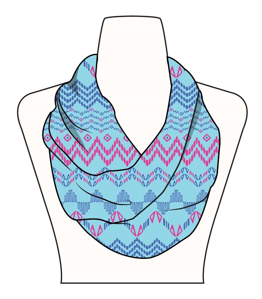 Girl's Aztec Tribal Print Lightweight Infinity Scarves