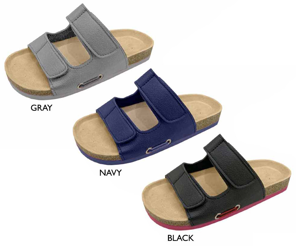 Boy's Microsuede Arizona SANDALS w/ Velcro Straps & Webbing Detail