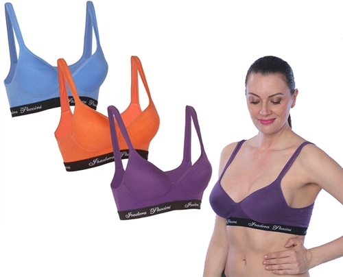 Cotton Sports Bras w/ True Cups & U-Back - Bright Colors