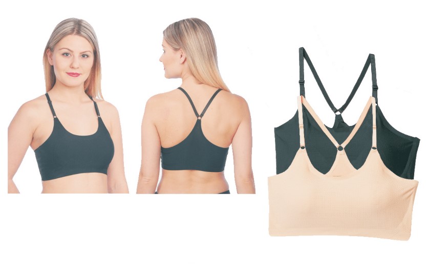 Second Skin Compression Sports Bras w/ Spaghetti Racerback & Removable Pads