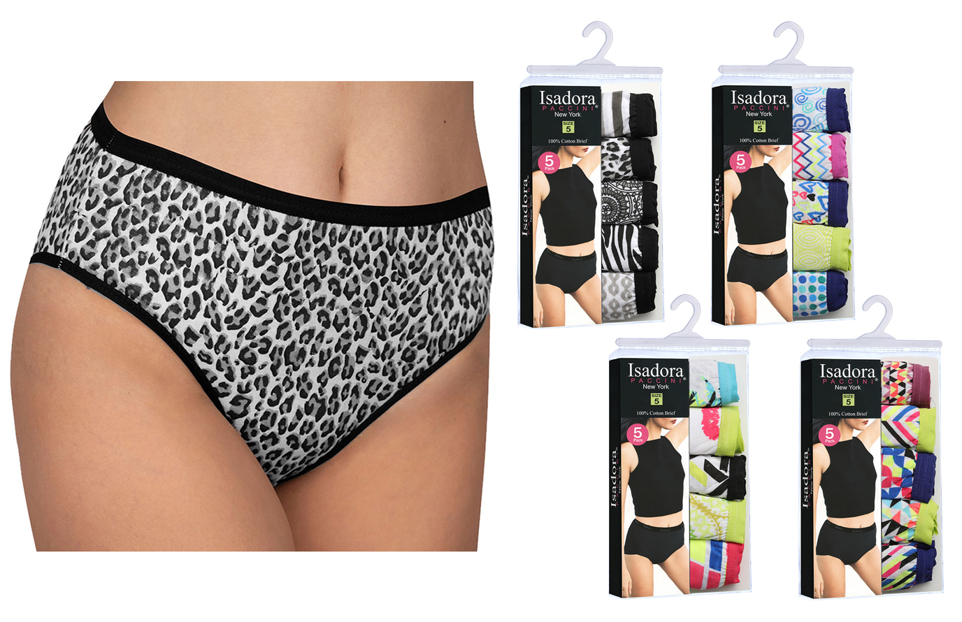 Women's BRIEFS - Assorted Prints - 5-Packs - Sizes 5-7