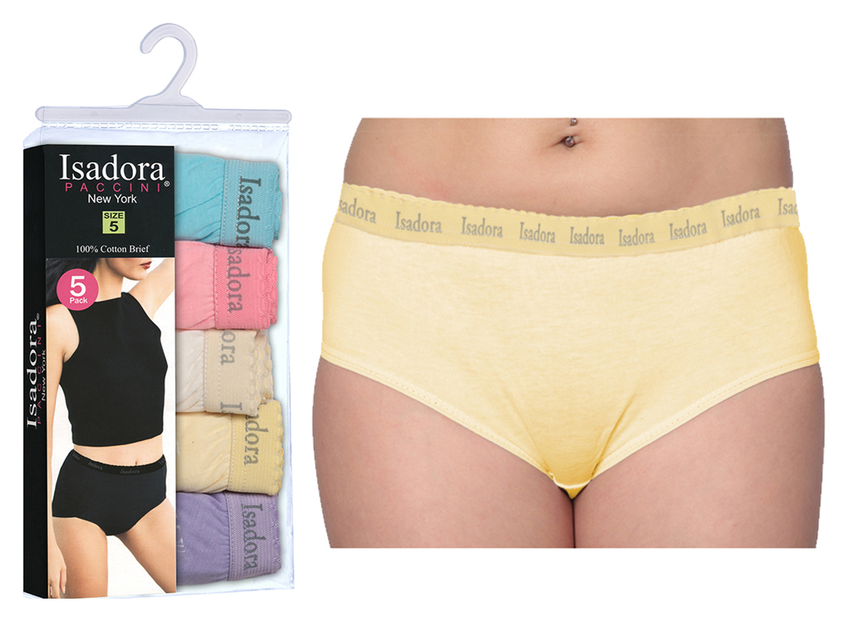 Women's BRIEFS - Assorted Colors - 5-Packs - Plus Size