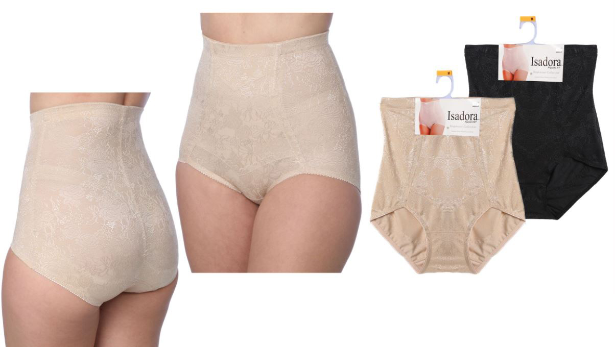 Women's Control Shapewear Girdle Briefs w/ SHIMMER Floral Details