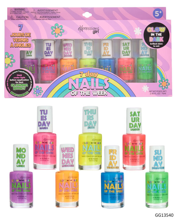 7-Day Nails of the Week Set - Glow in the Dark