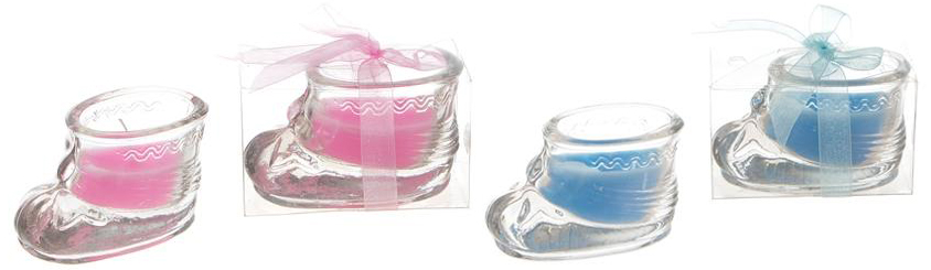 Glass Baby Shoe SCENTED Candle in Gift Box