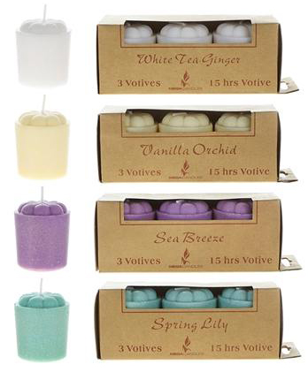 3 pcs SCENTED Votive Candle in Brown Box - Asst