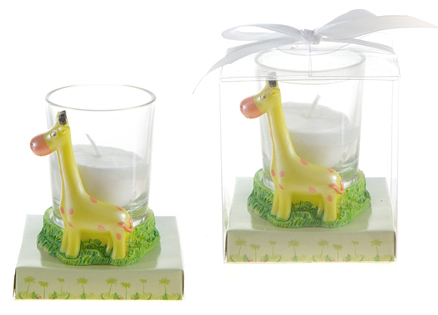 Baby Giraffe Poly RESIN Candle Set w/ Gift Box