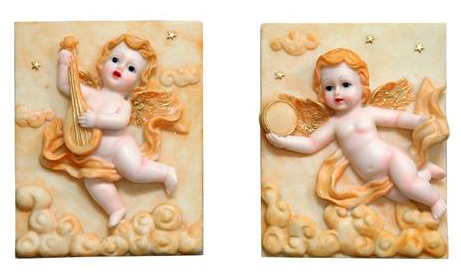 Angel Poly RESIN Plaque in a Sunset Setting
