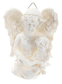 ANGEL Holding Onto Baby ANGEL Wall Plaque