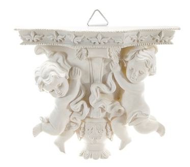 Double ANGELs Holding Up Balcony Wall Plaque