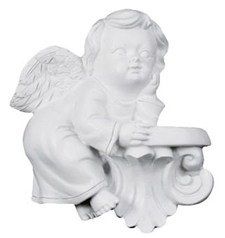 Angel Resting on Balcony Poly RESIN Plaque