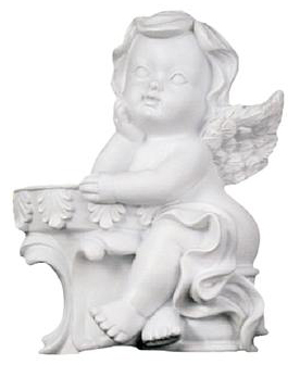 Angel Sitting Next to Balcony Poly RESIN Plaque