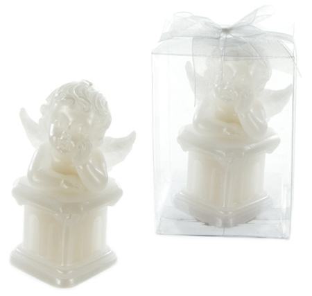 Baby ANGEL In Deep Thoughts on Column Candle