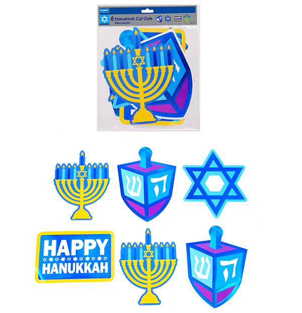 HAnukkAh PApEr Cut-Outs - 6-PAcks