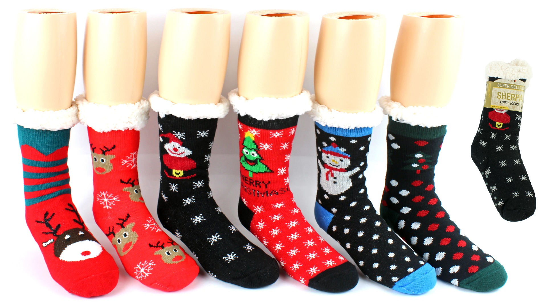 Holiday Slipper Socks with Grippers, Women