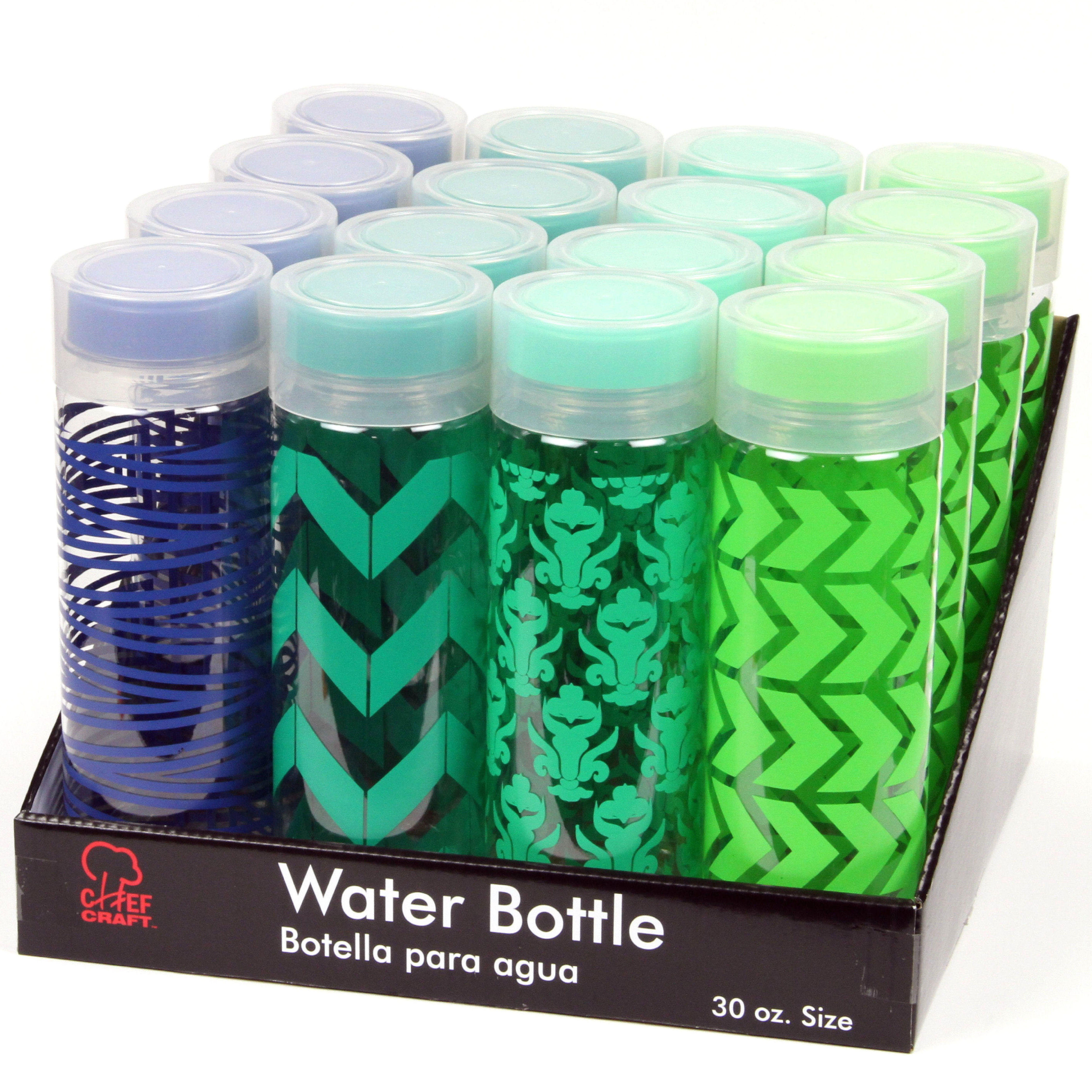 30 oz. Water Bottles PDQ in Shelf DISPLAY