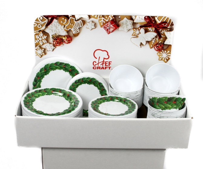 Christmas PLATES and Bowls in Floor Display