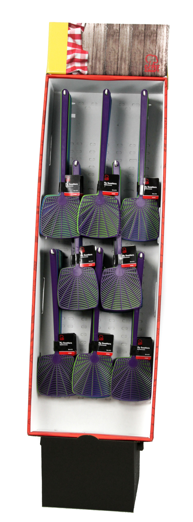 3pc Set Fly Swatters in Floor Display