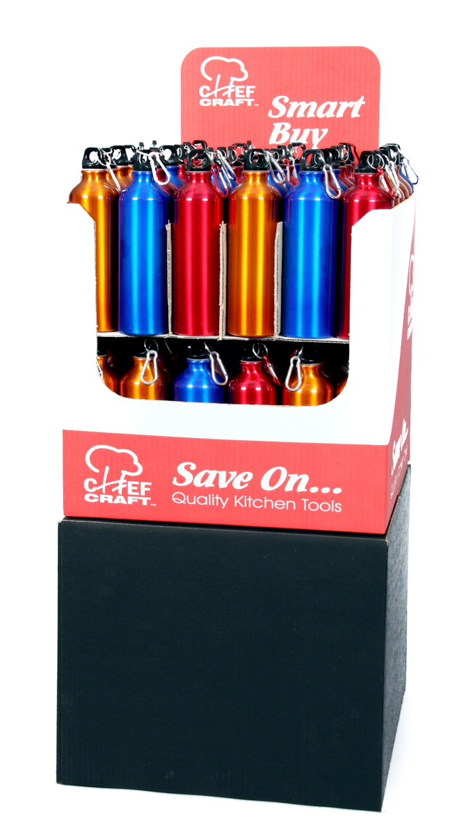 Aluminum Water Bottles in Floor Display