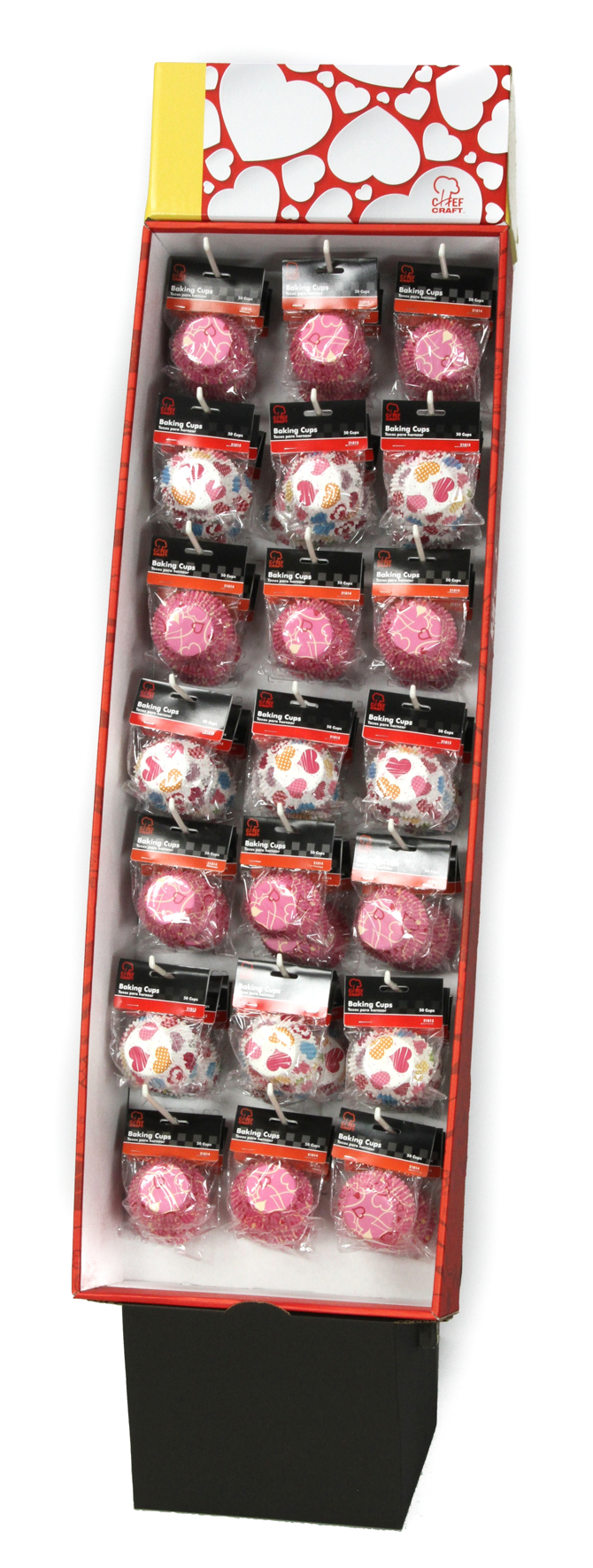 Heart Baking Cups in Floor Display