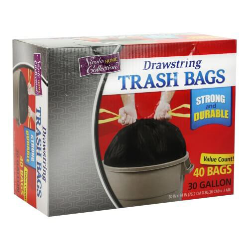 30-Gallon Premium Heavy Weight Plastic Trash BAGS - Black