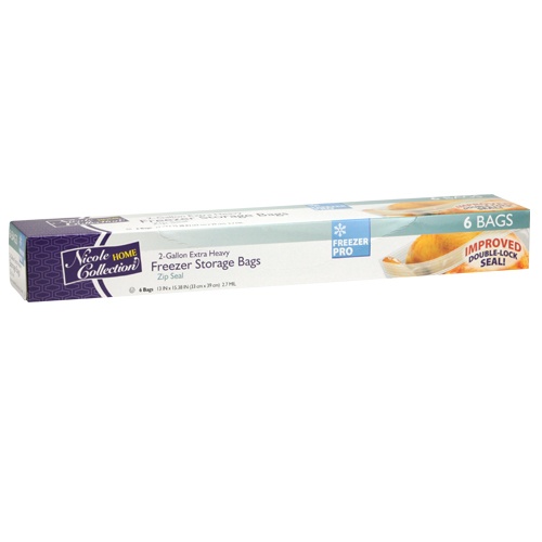 2 Gallon - Zip Seal - Freezer/Storage - 6-Packs - Nicole Home COLLECTION