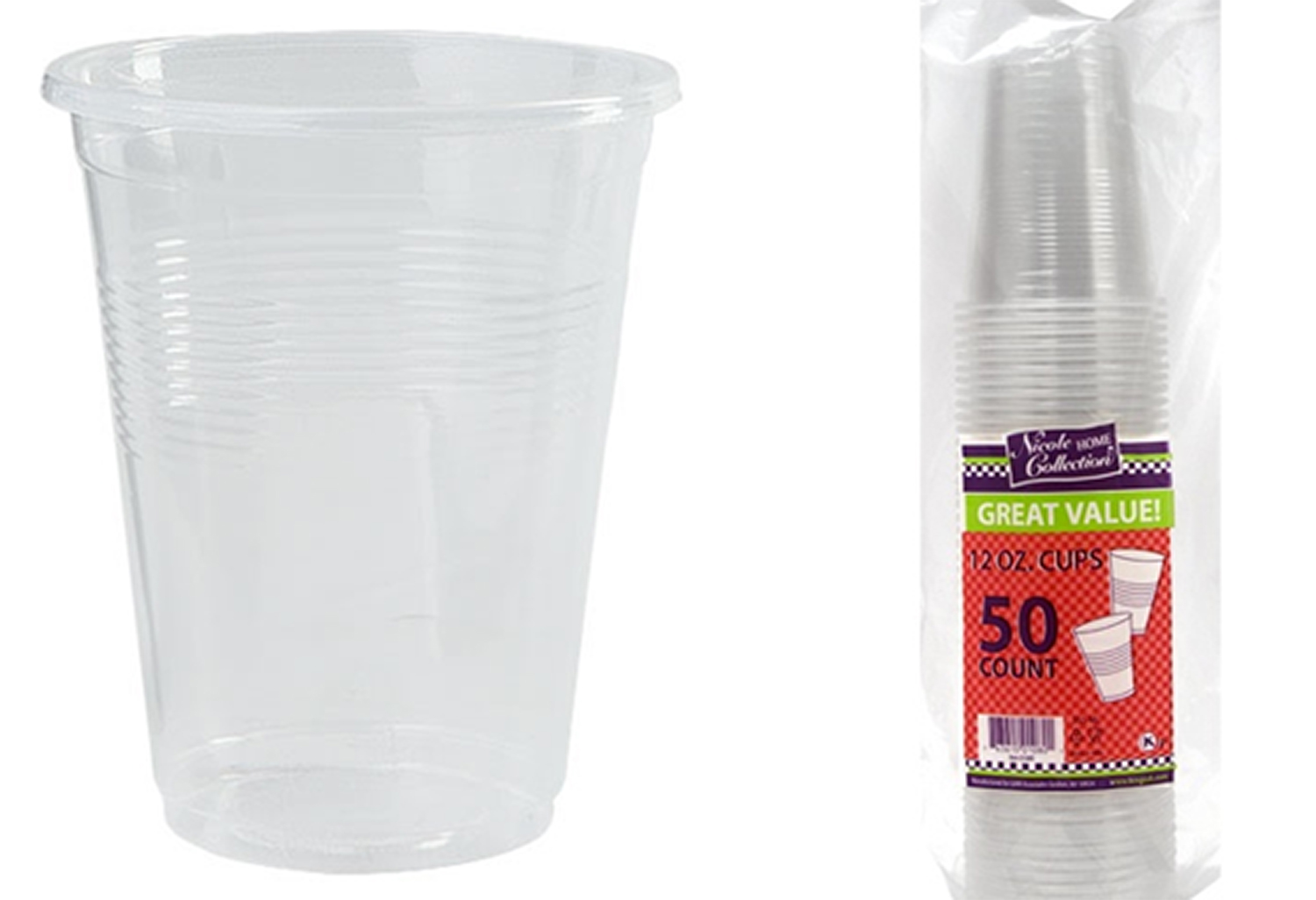 12 oz. Soft Clear Cups 50-Packs - Nicole Home COLLECTION