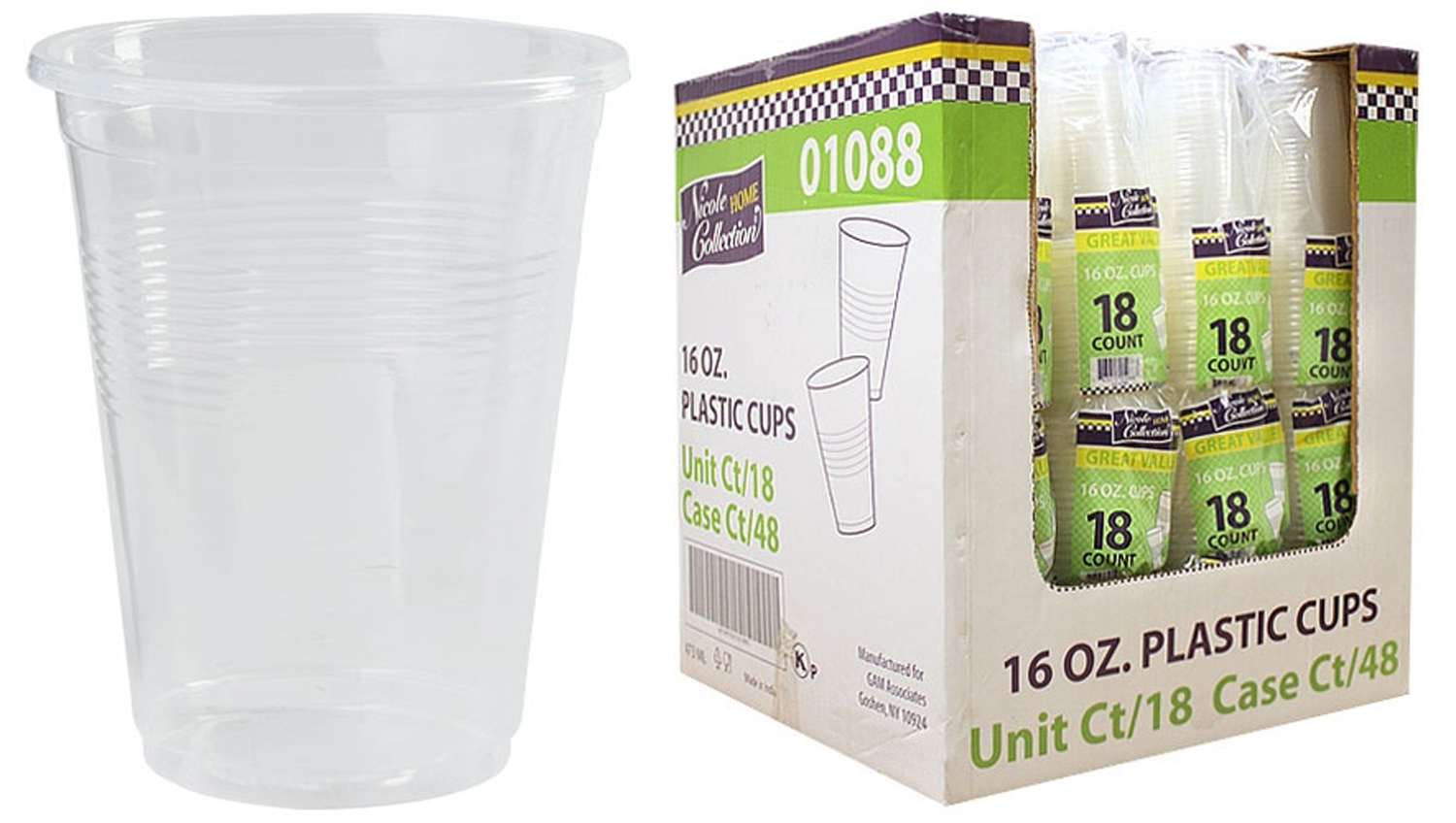 16 oz. Soft Clear Cup 18-Packs - Nicole Home COLLECTION