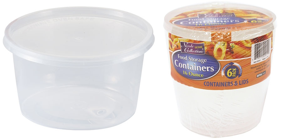 16 oz. Round StorAge ContAiner 6-PAcks  - Nicole Home Collection