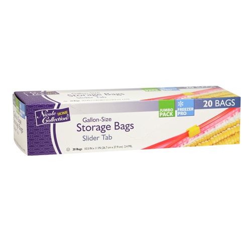 Nicole Home Collection 12 Count Zip Seal Storage Gallon Size Bags