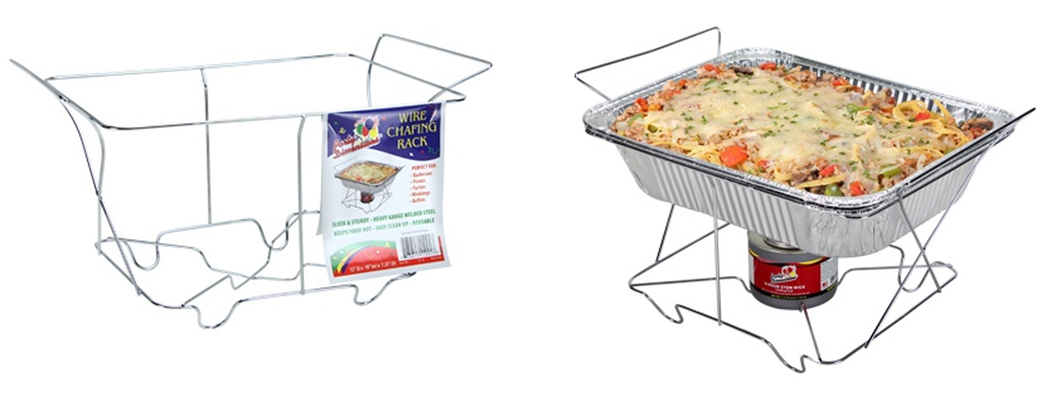 1/2 Size Wire Chafing Sleek Rack - Party Dimensions