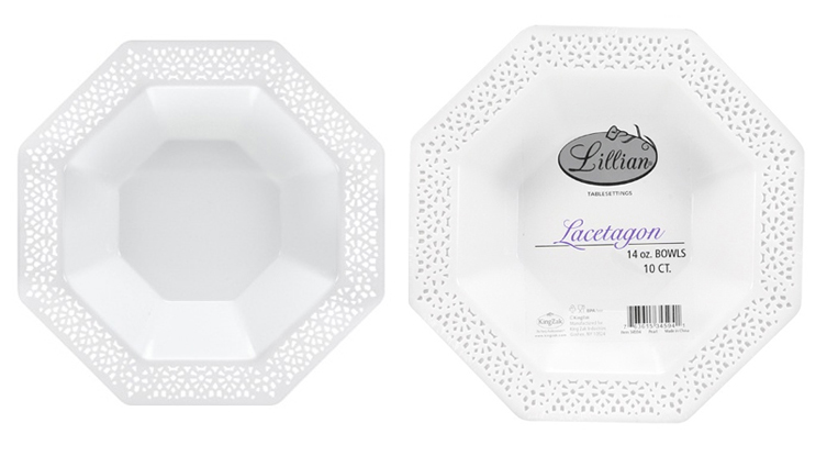 Lacetagon - 14 oz. Plastic Bowls - Lillian