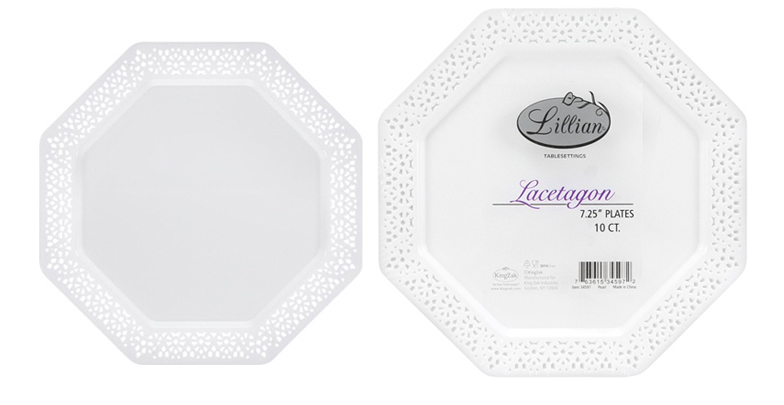 ''Lacetagon - 7.5'''' Plastic Plates - Lillian''