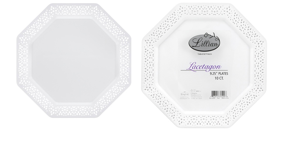 ''Lacetagon - 9.25'''' Plastic Plate - Lillian''