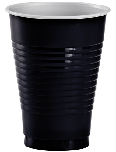 12 oz. Plastic Co-Ex Cup - BLACK - 20-Packs - Party Dimensions